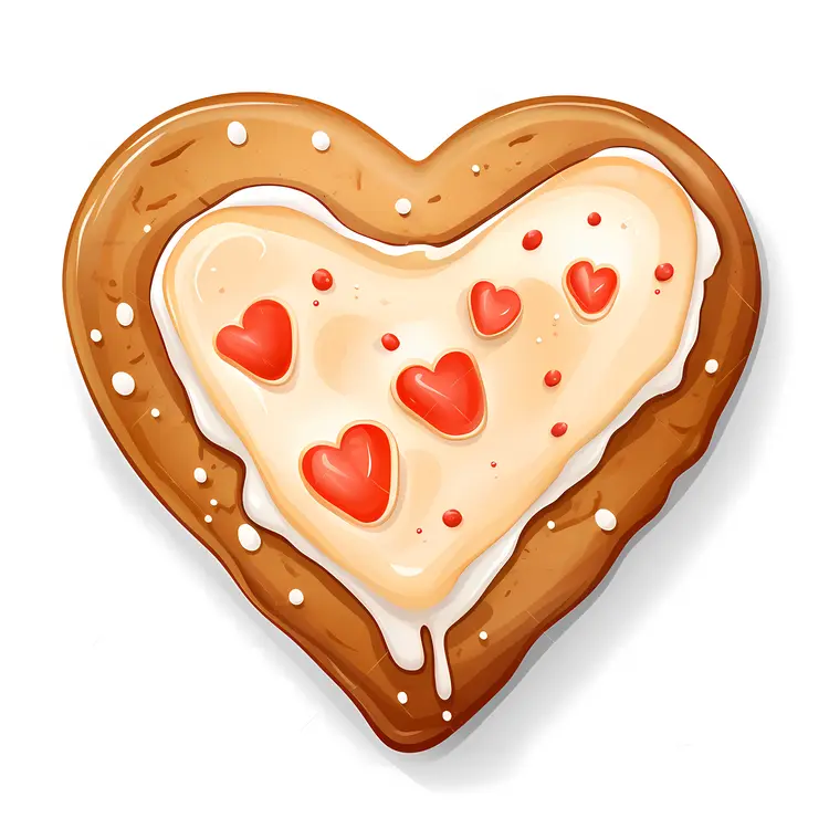 Heart Cookie with Icing and Hearts