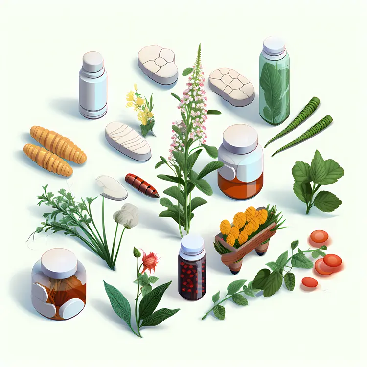 Herbal Supplements and Bottles