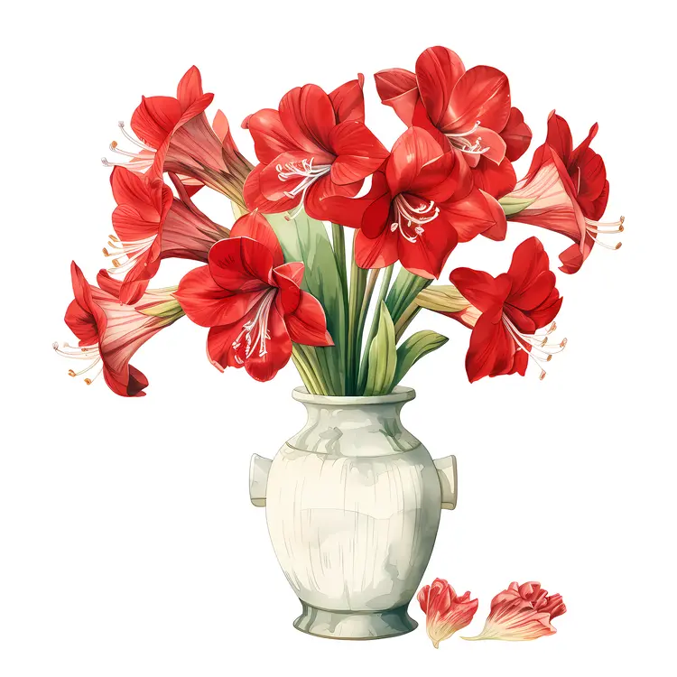 Red Flowers in a Vase