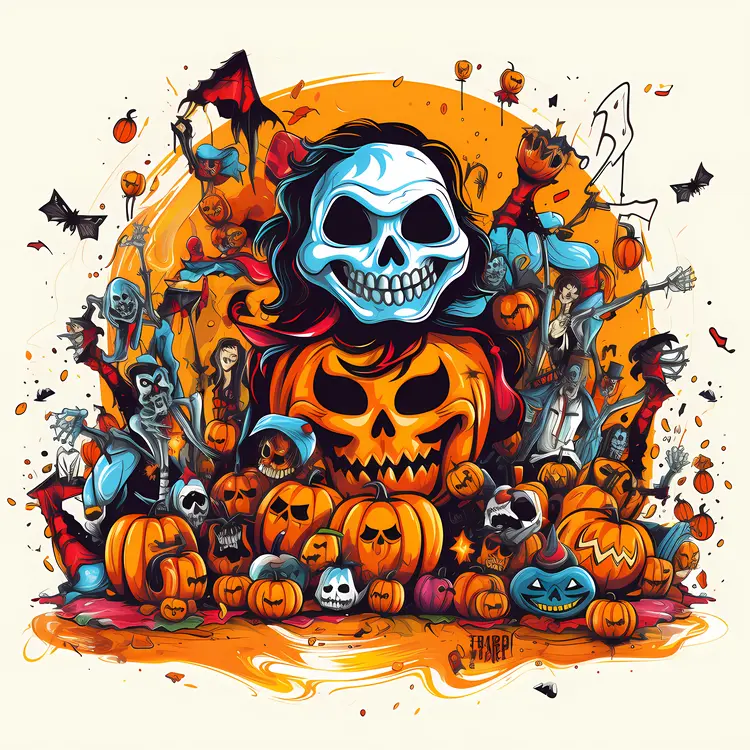 Skeletons and Pumpkins Halloween Party