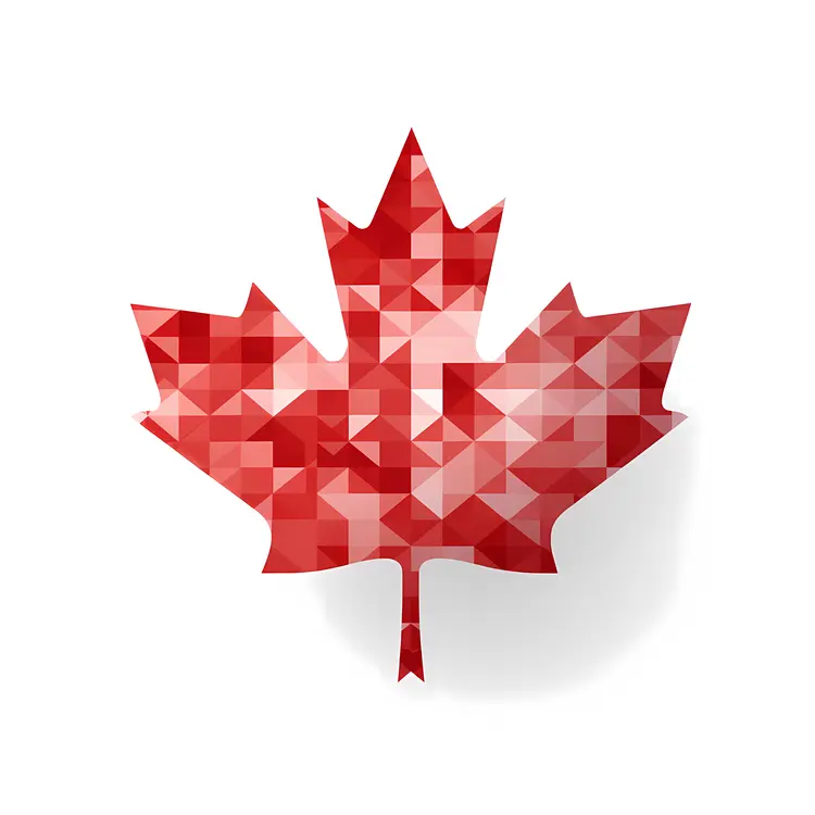 Geometric Red Maple Leaf