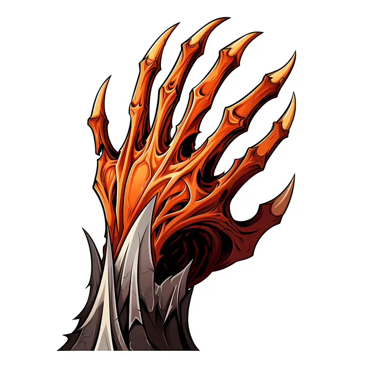 Orange Clawed Hand Illustration