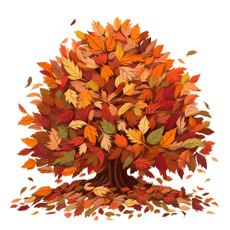 Colorful Autumn Leaves Bush