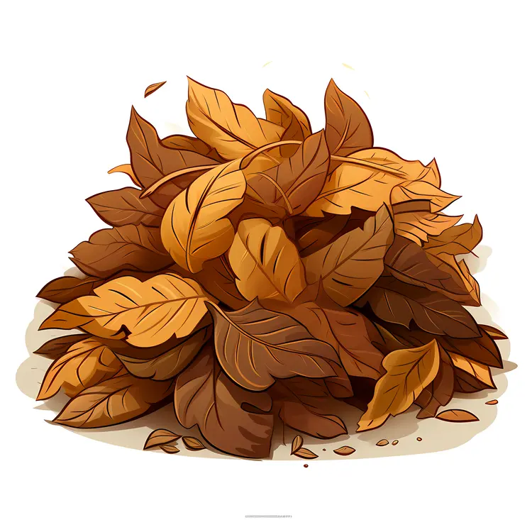 Pile of Brown Leaves in Autumn