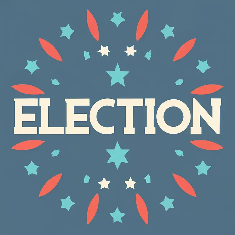 Election with Stars and Confetti