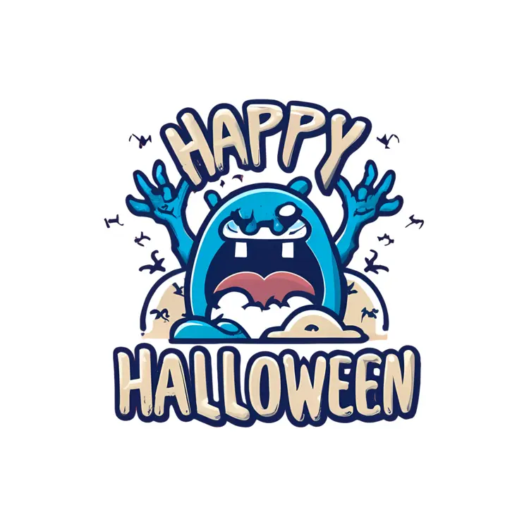 Happy Halloween with Blue Monster