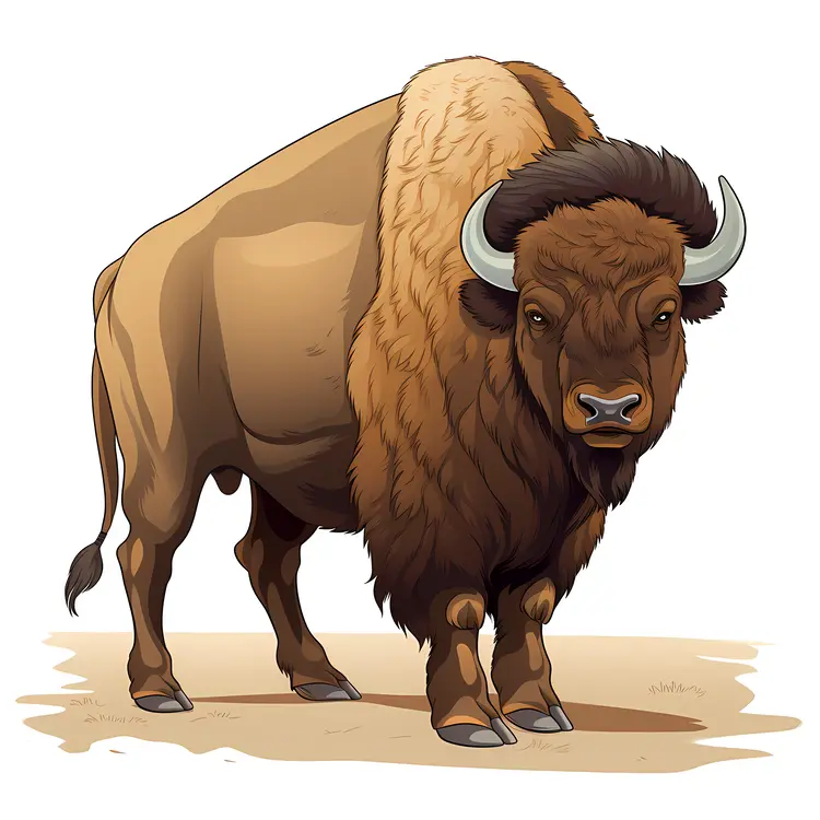 Brown Buffalo with Horns