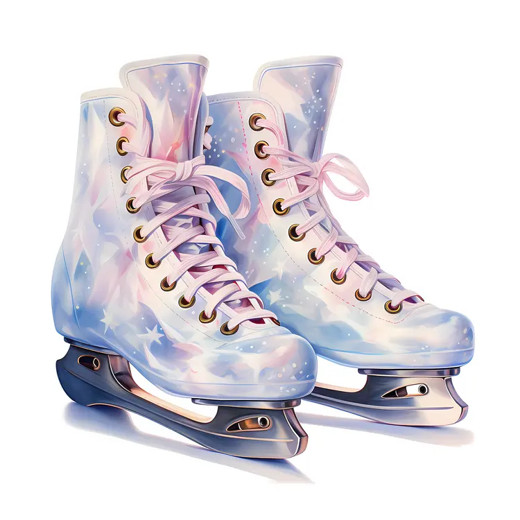 Galaxy Themed Ice Skates for Winter Sports
