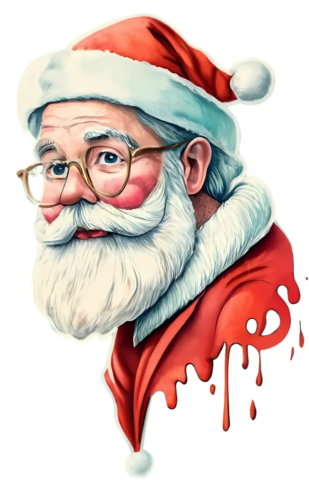 Santa Claus with Glasses and Red Suit