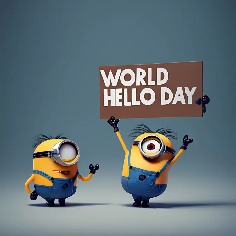Minions Celebrating World Hello Day