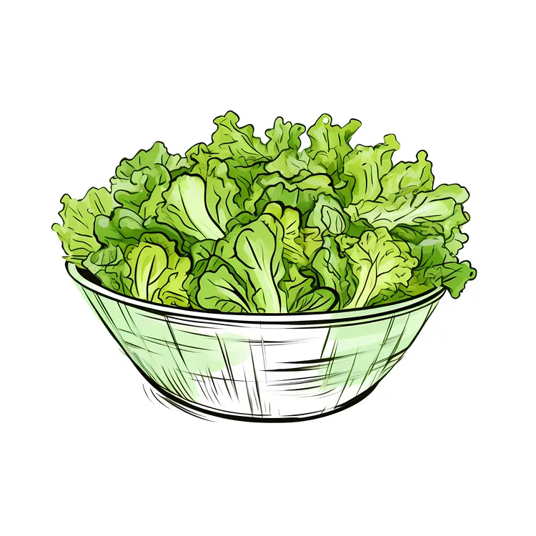 Fresh Green Lettuce in a Bowl