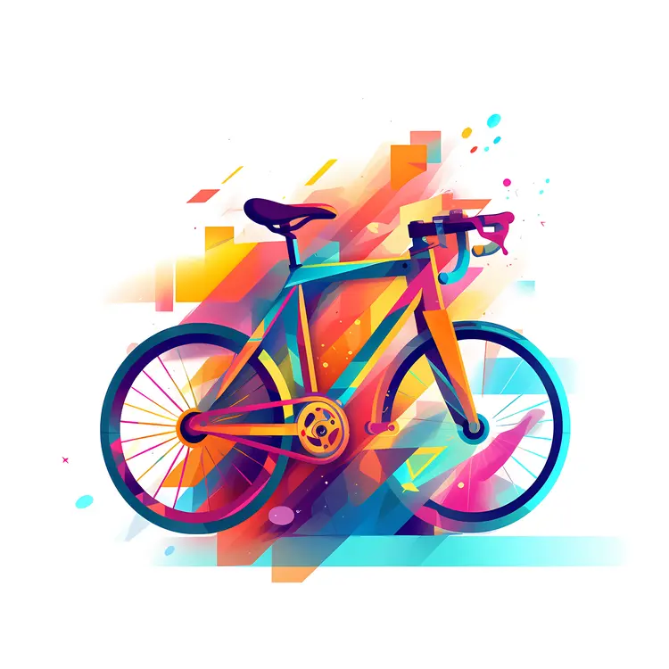 Vibrant Bicycle with Geometric Patterns