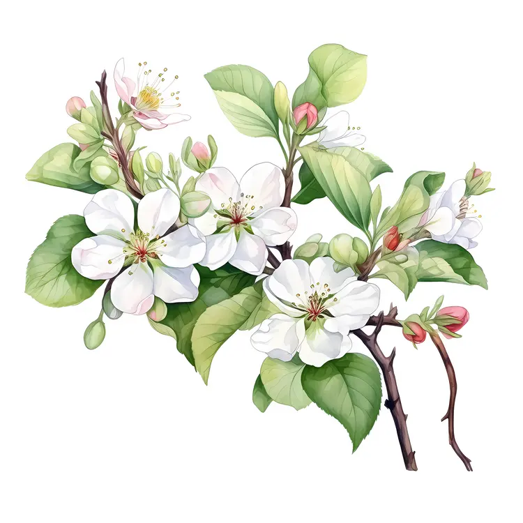 Branch with Apple Blossoms