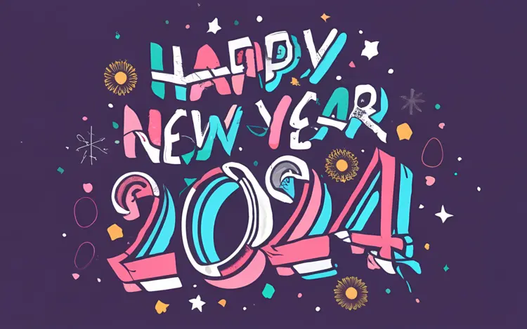 Festive Happy New Year 2024 Celebration