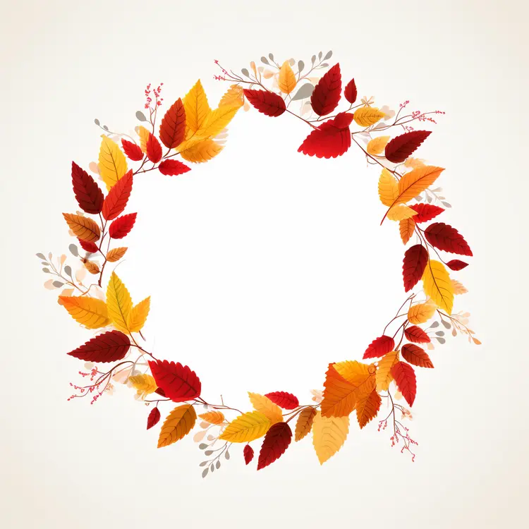 Colorful Autumn Leaves Decorative Frame