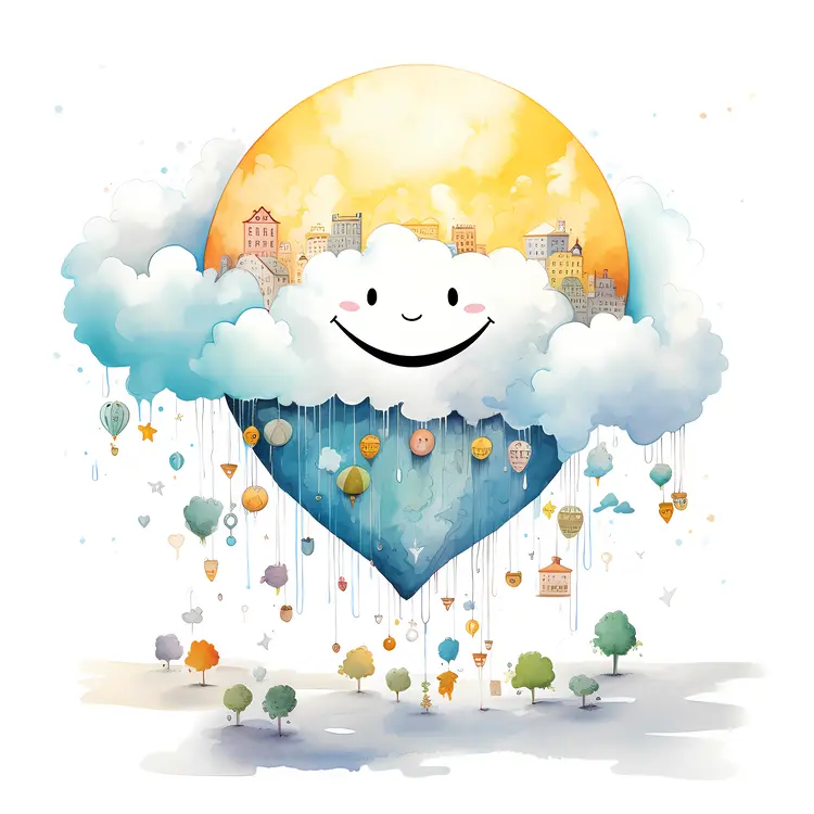 Smiling Sun with Clouds