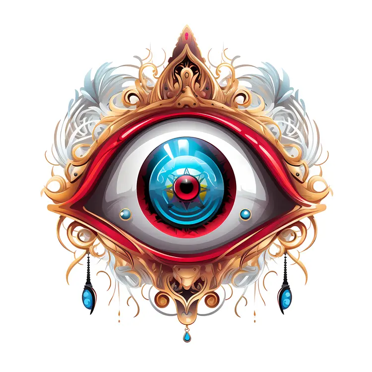 Ornate Artistic Eye with Blue Iris