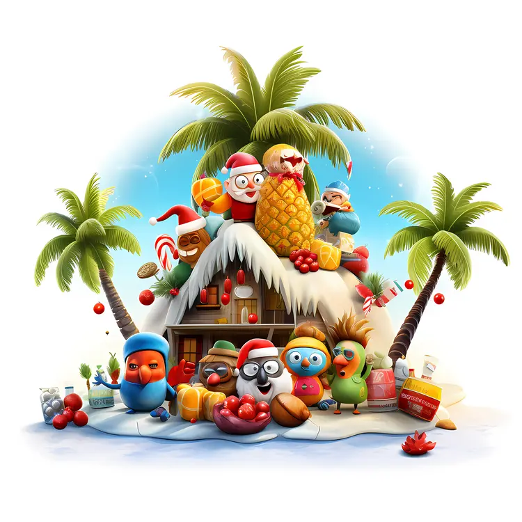 Tropical Christmas with Santa and Friends