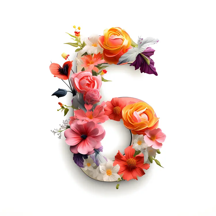 Colorful Floral Number 5
