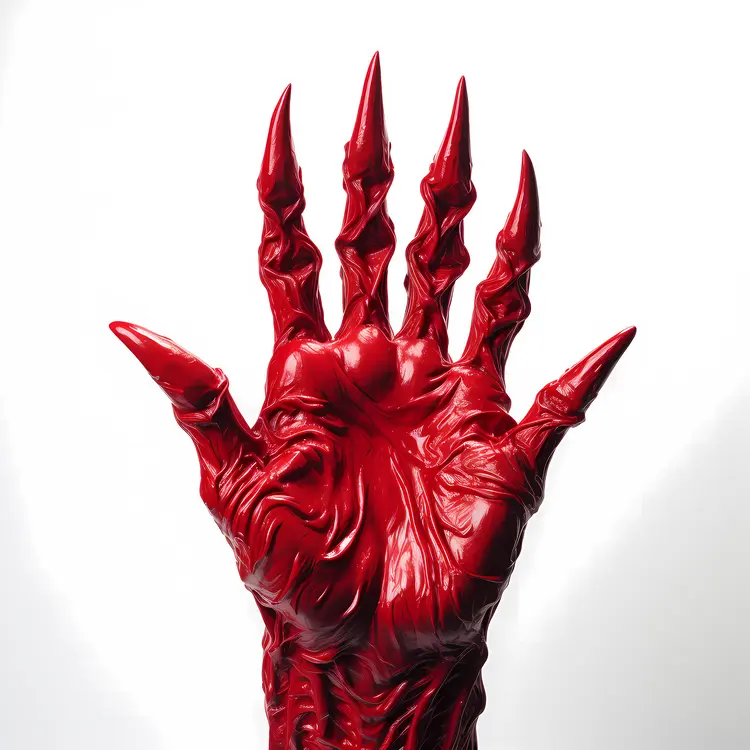 Red Claw Hand in Horror Style