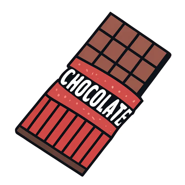 Chocolate Bar with Red Wrapper