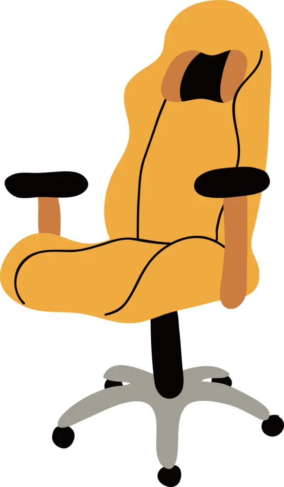 Yellow Gaming Chair with Armrests