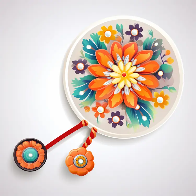 Colorful Decorative Plate with Floral Design