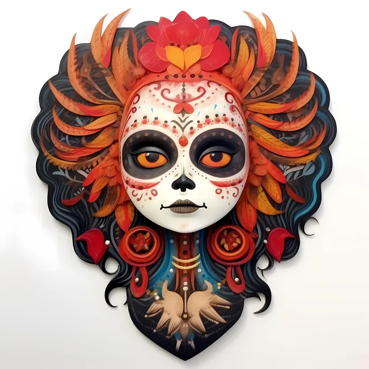 Colorful Sugar Skull for Day of the Dead Celebration