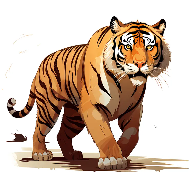 Powerful Walking Tiger