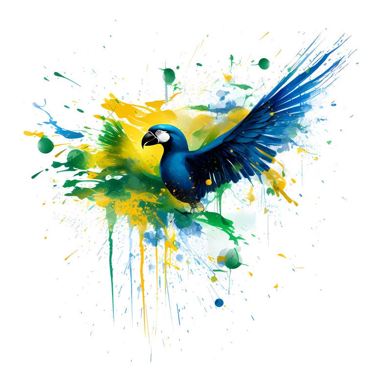 Colorful Parrot with Artistic Splashes