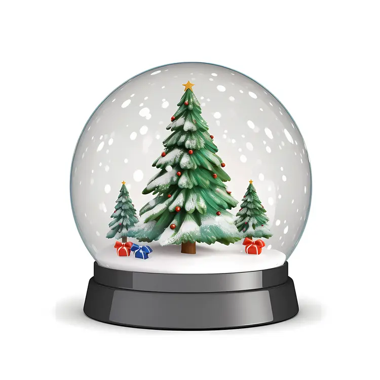 Christmas Snow Globe with Tree and Gifts