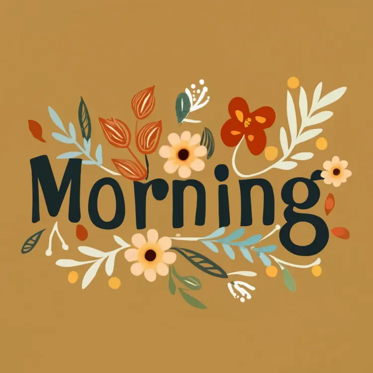 Morning Greeting with Floral Design