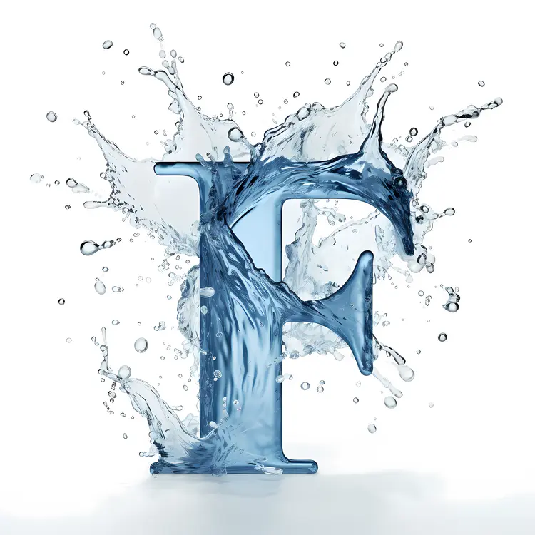 Letter F with Water Splash Effect