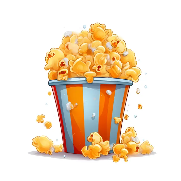 Colorful Popcorn Bucket Illustration
