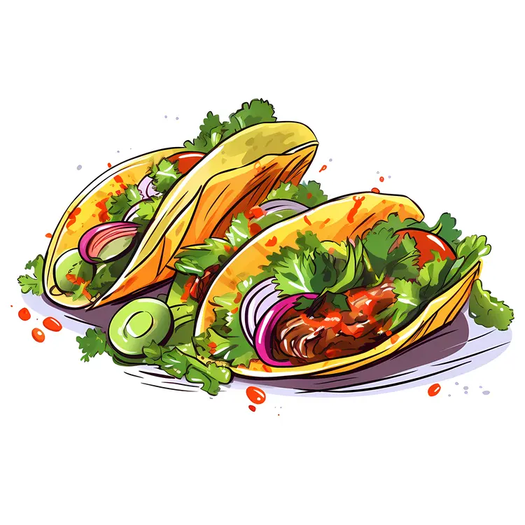 Delicious Tacos with Fresh Vegetables