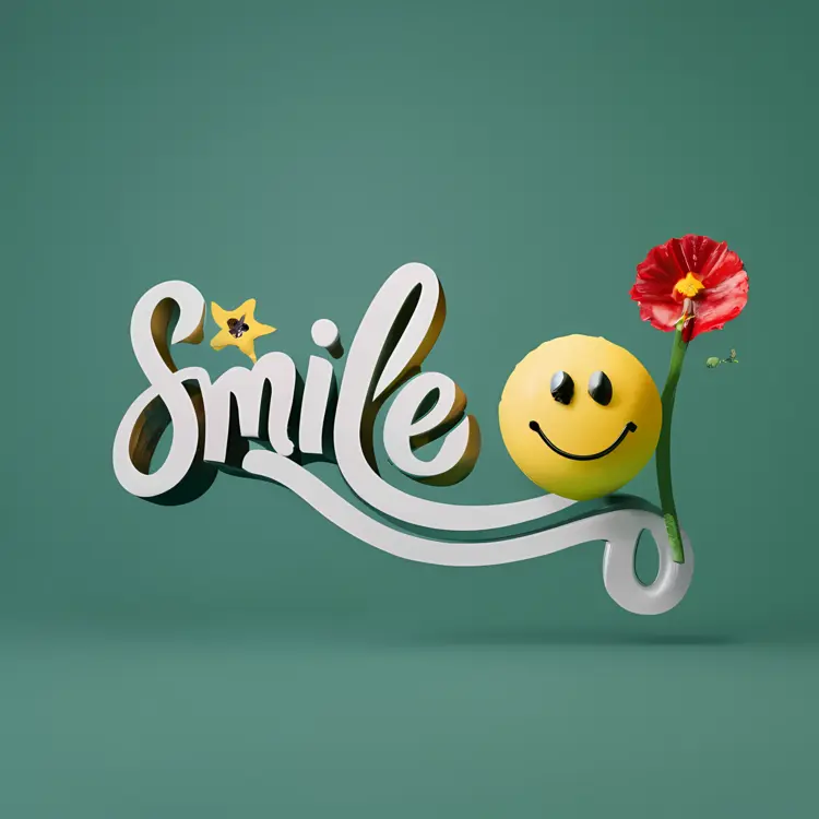 Smile with Happy Face and Flower