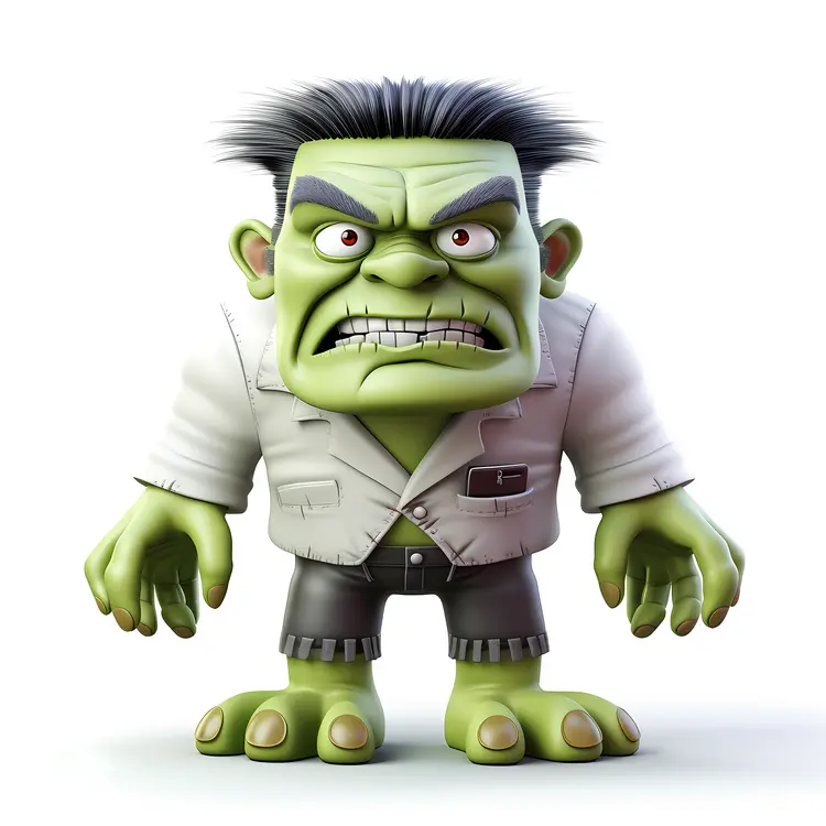 Angry Green Monster Cartoon