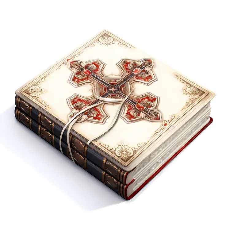 Closed Bible with Ornate Cross
