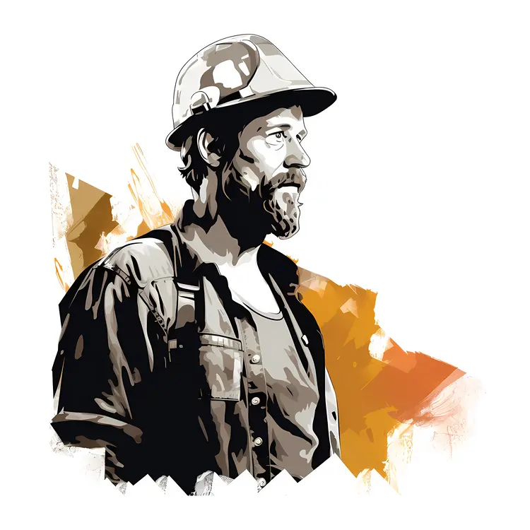 Side View of a Miner with Hard Hat