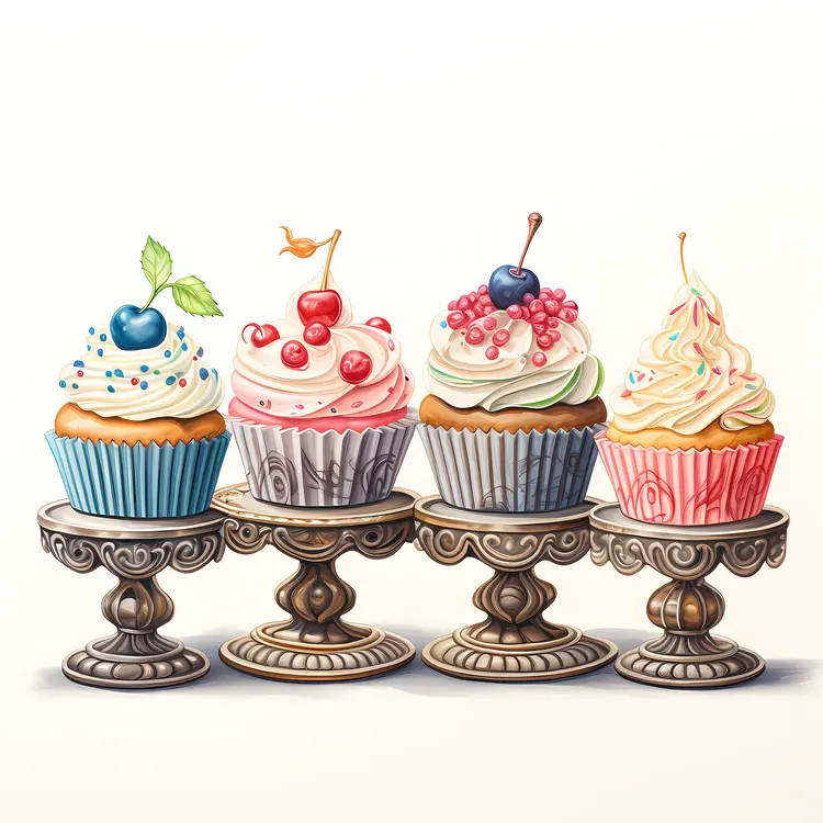 Decorative Cupcakes on Stands