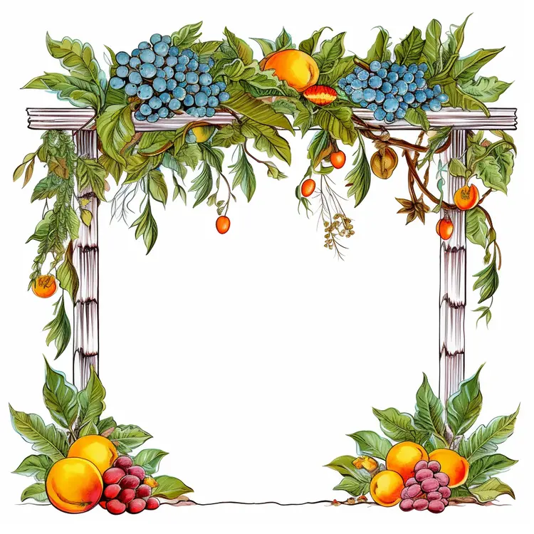 Beautiful Fruit Garland Frame for Harvest Festival