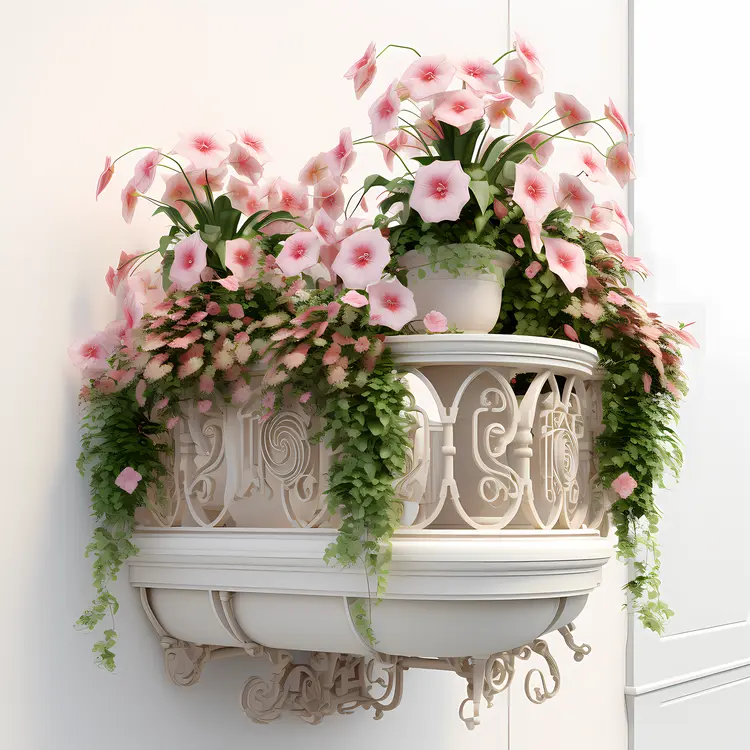 Decorative Balcony with Flowers