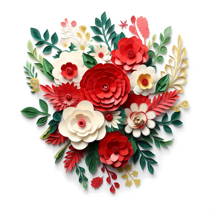 Colorful flowers with red and white