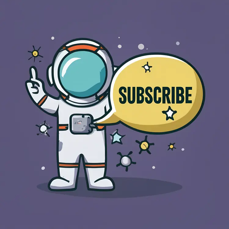 Astronaut with Subscribe Sign