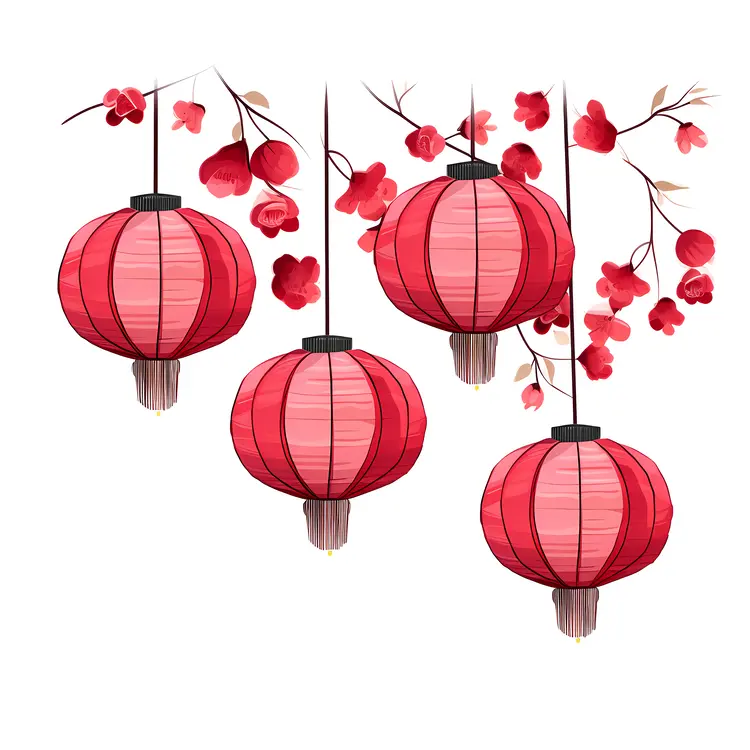 Festive Red Lanterns for Chinese New Year