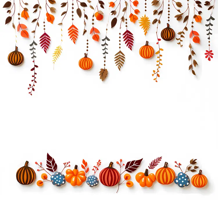 Autumn Garland and Pumpkins