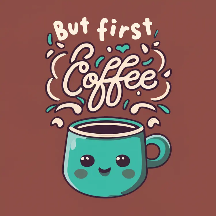 But First Coffee Text Art