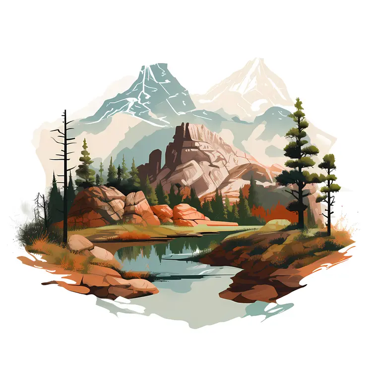 Mountain Landscape with Lake