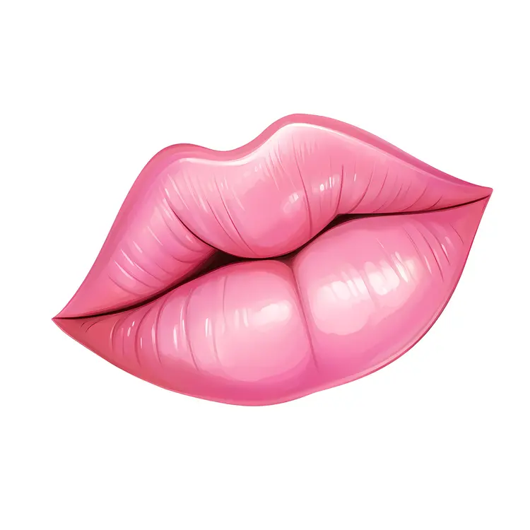 Glossy Pink Lips Illustration