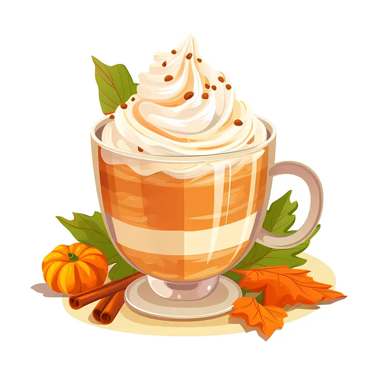Cup of autumn drink with whipped cream